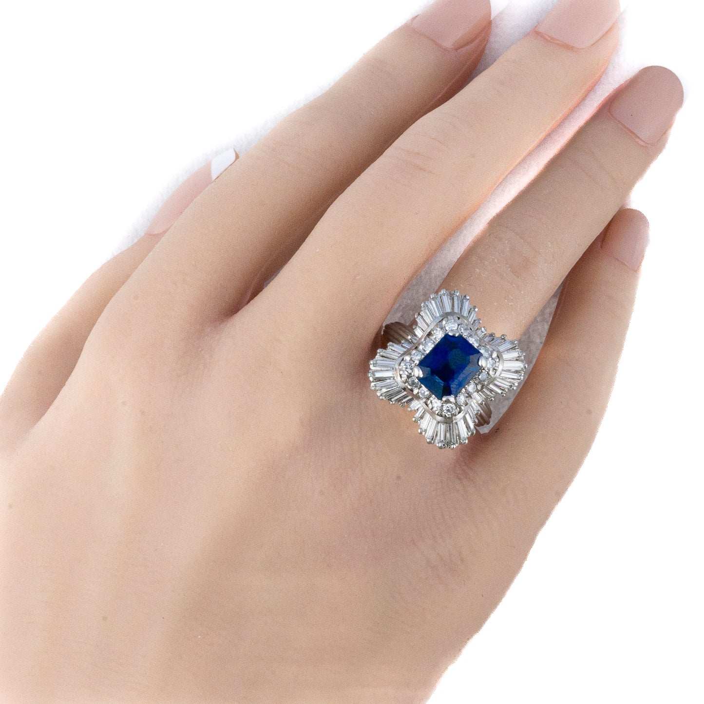 Sapphire and Diamond Ballerina Ring