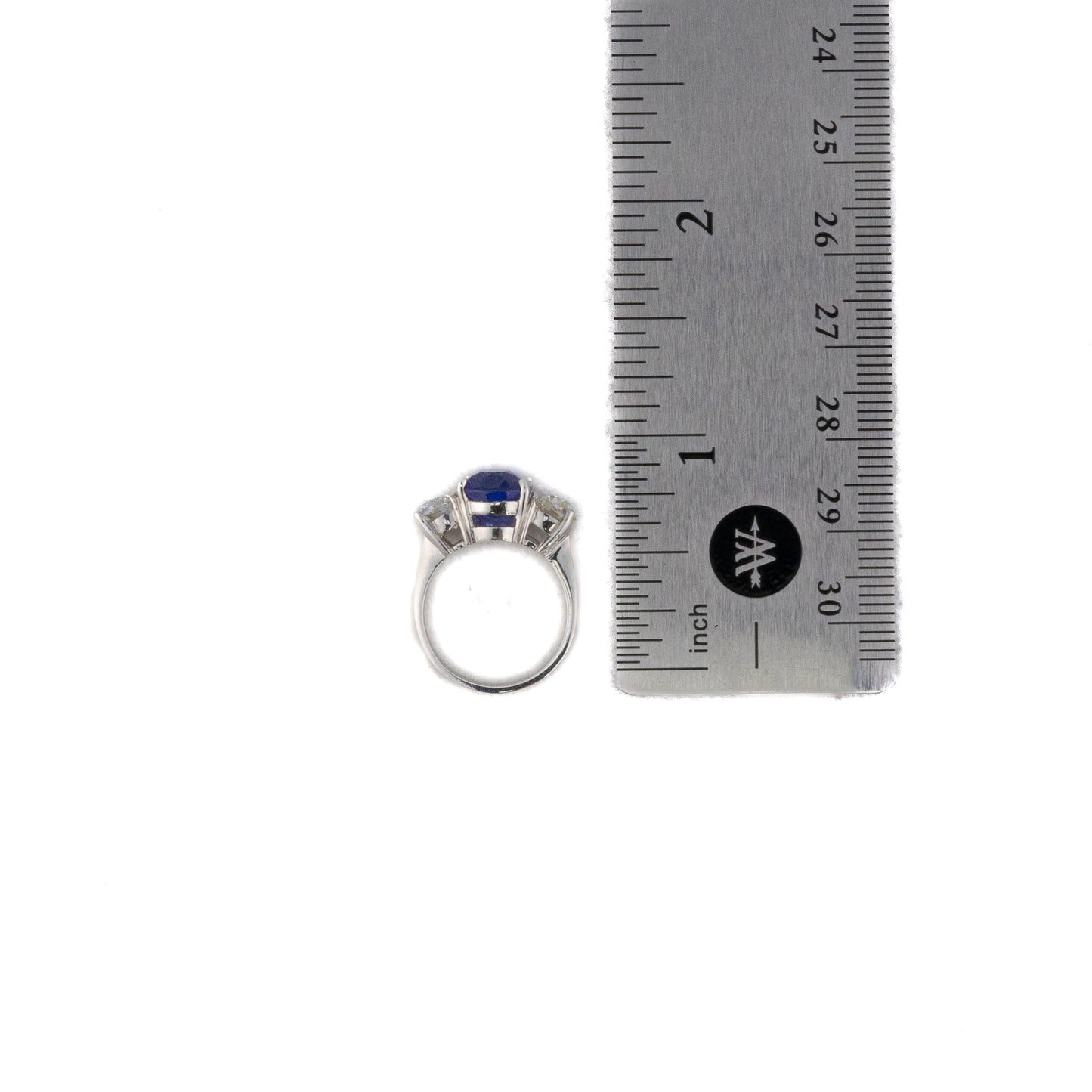 Sapphire and Diamond Three Stone Ring