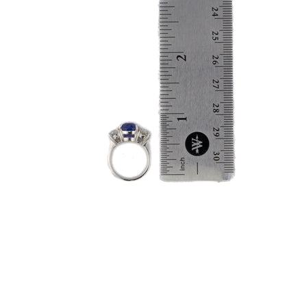 Sapphire and Diamond Three Stone Ring