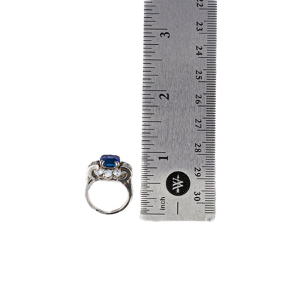 Art Deco Sapphire and Diamond Platinum Ring