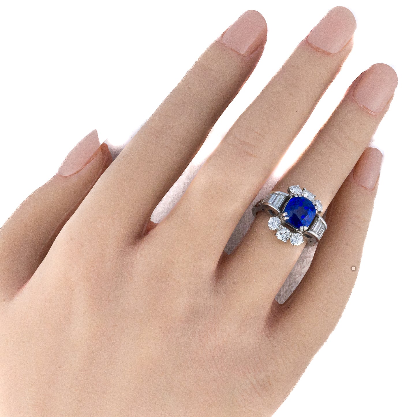 Art Deco Sapphire and Diamond Platinum Ring