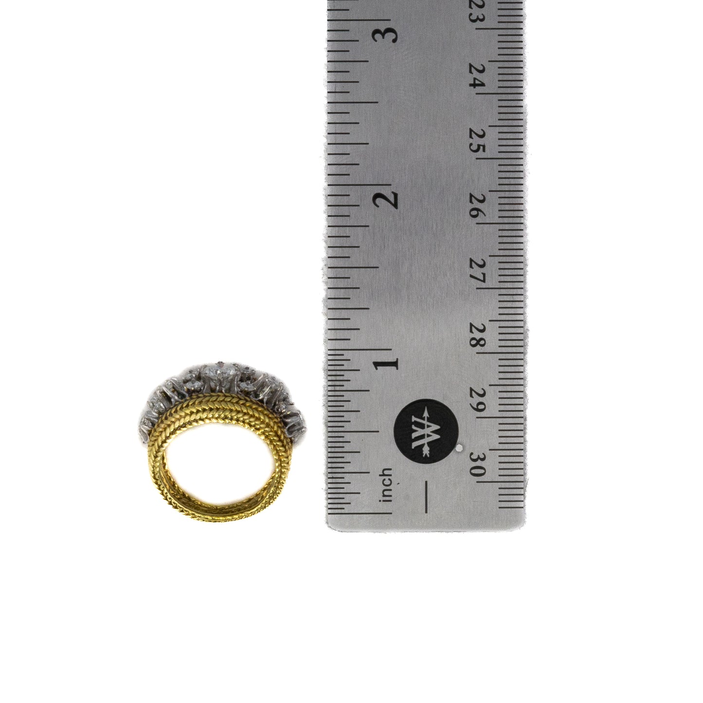 Brilliant Cut Diamond Dome Rope Motif Ring