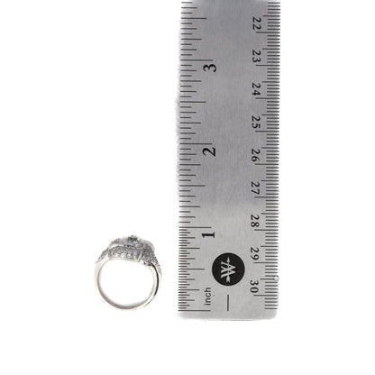 Square Pave Old Mine Ring