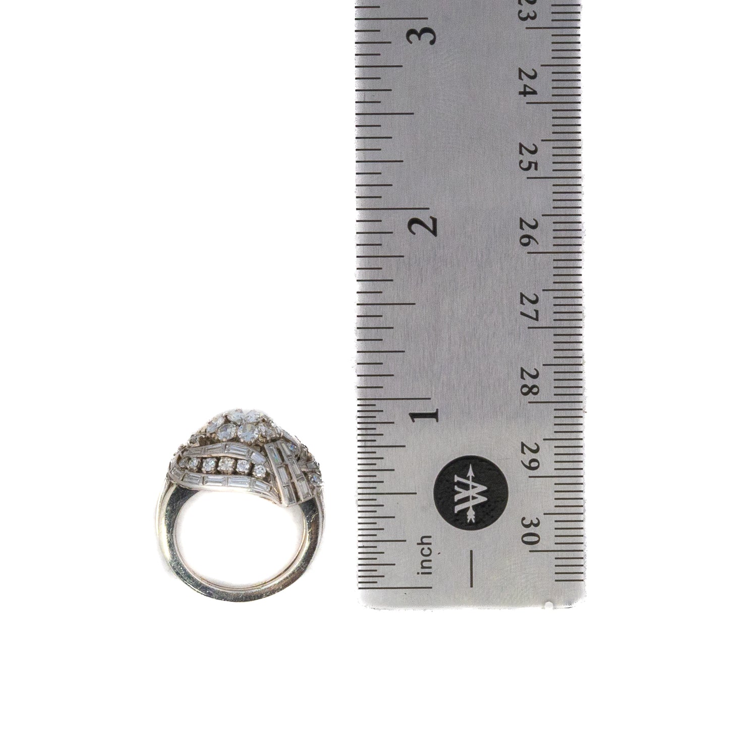 Diamond Swirl Flower Cluster Ring