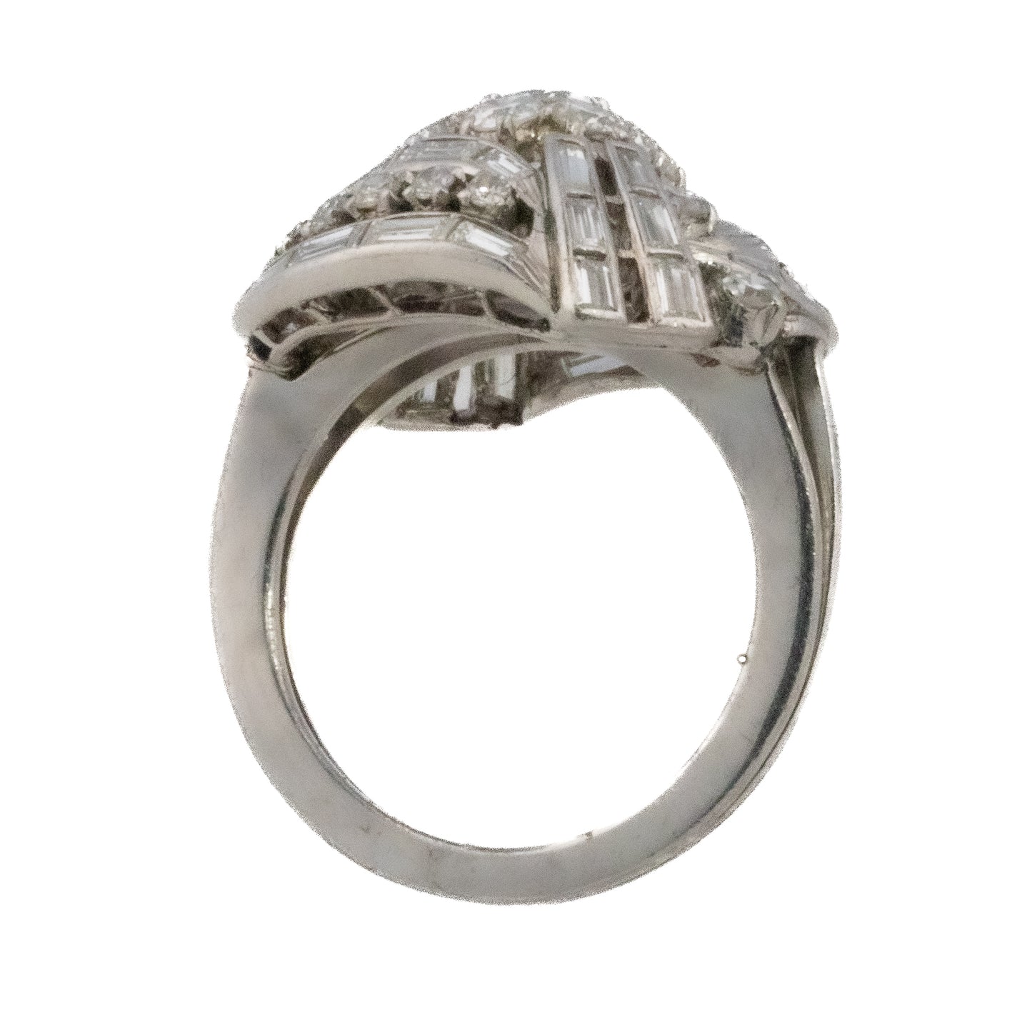 Diamond Swirl Flower Cluster Ring