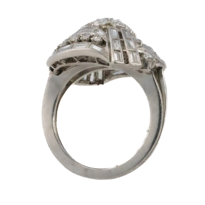 Diamond Swirl Flower Cluster Ring