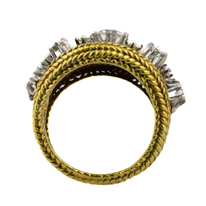 Brilliant Cut Diamond Dome Rope Motif Ring