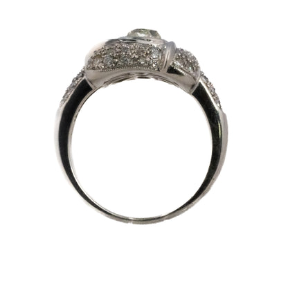 Square Pave Old Mine Ring