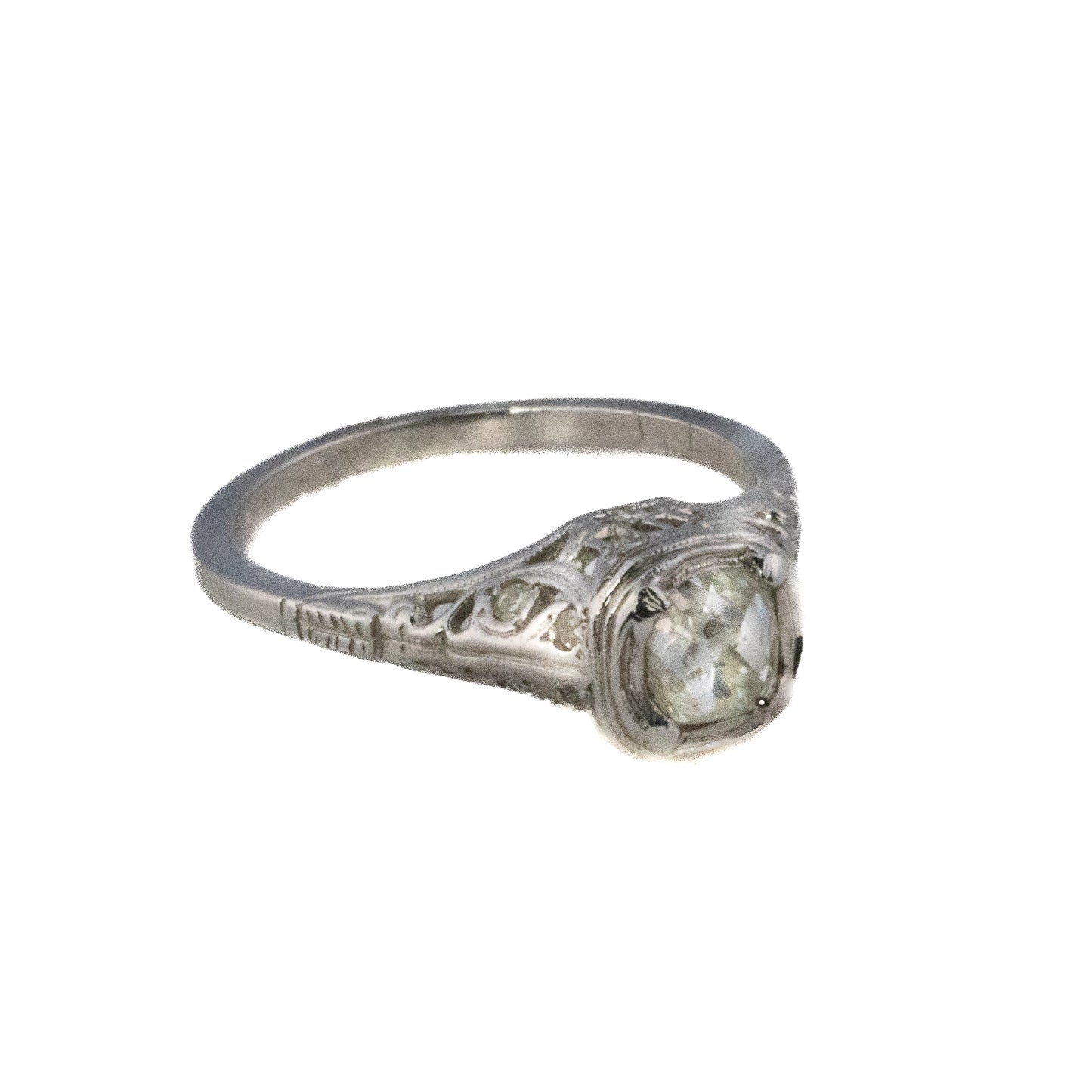 Art Deco Platinum Old European Cut Diamond Ring