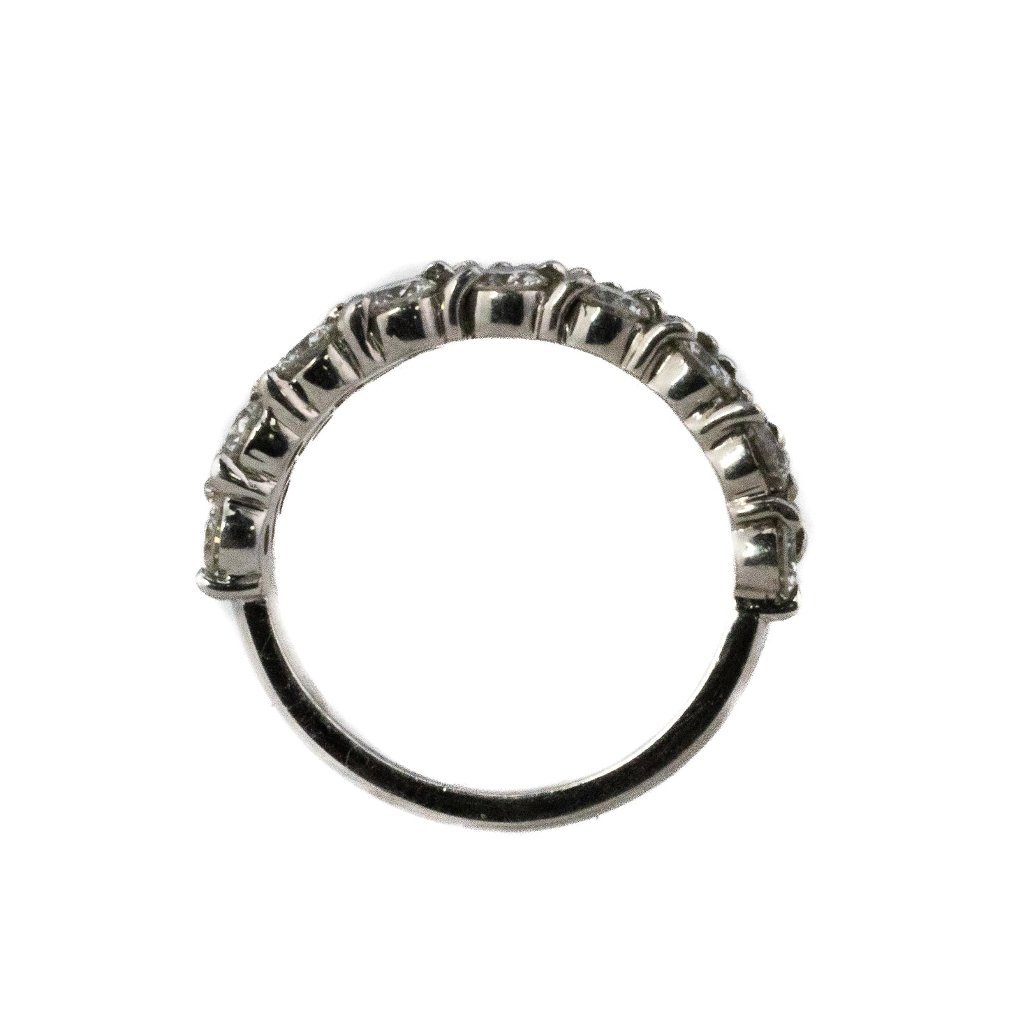 Brilliant Cut Diamond Two Row Semi Eternity Band