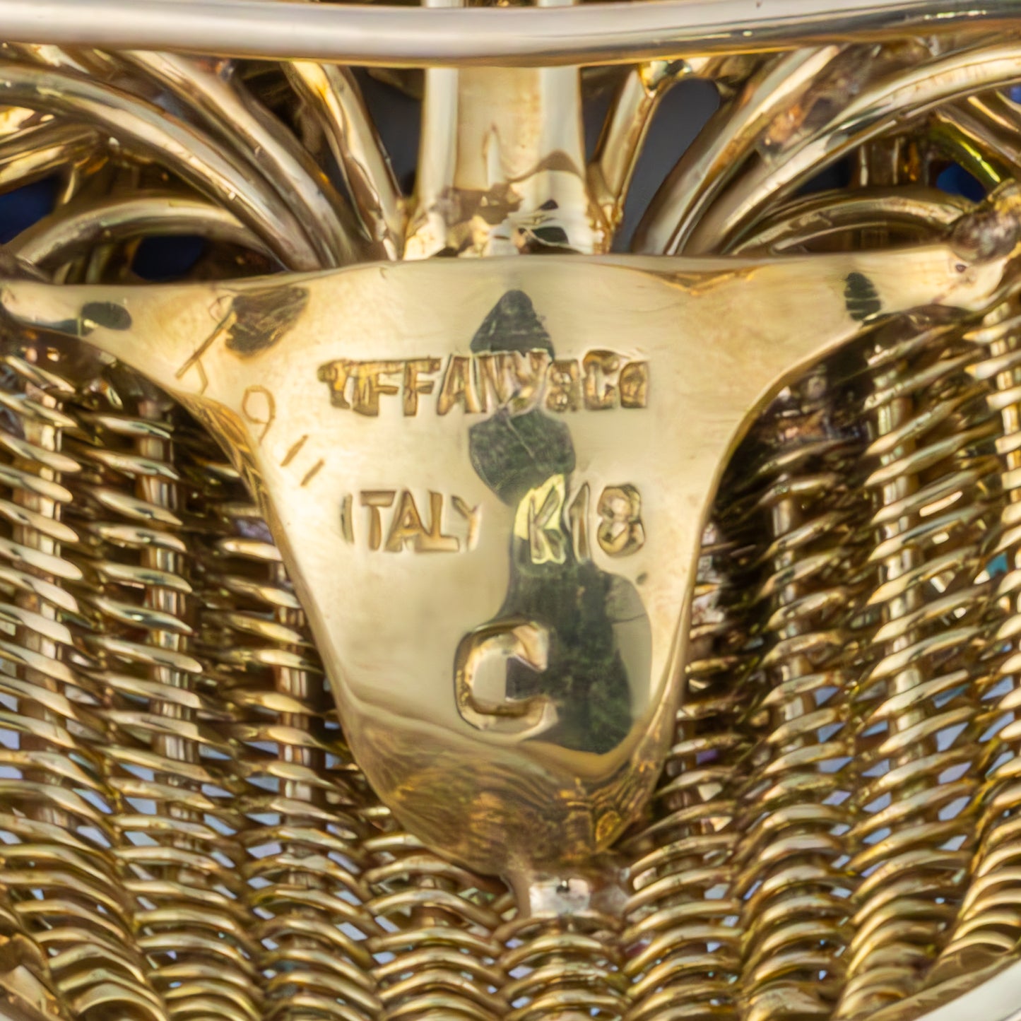 Tiffany & Co. 18K Yellow Gold Multi-Gemstone Flower Basket Brooch