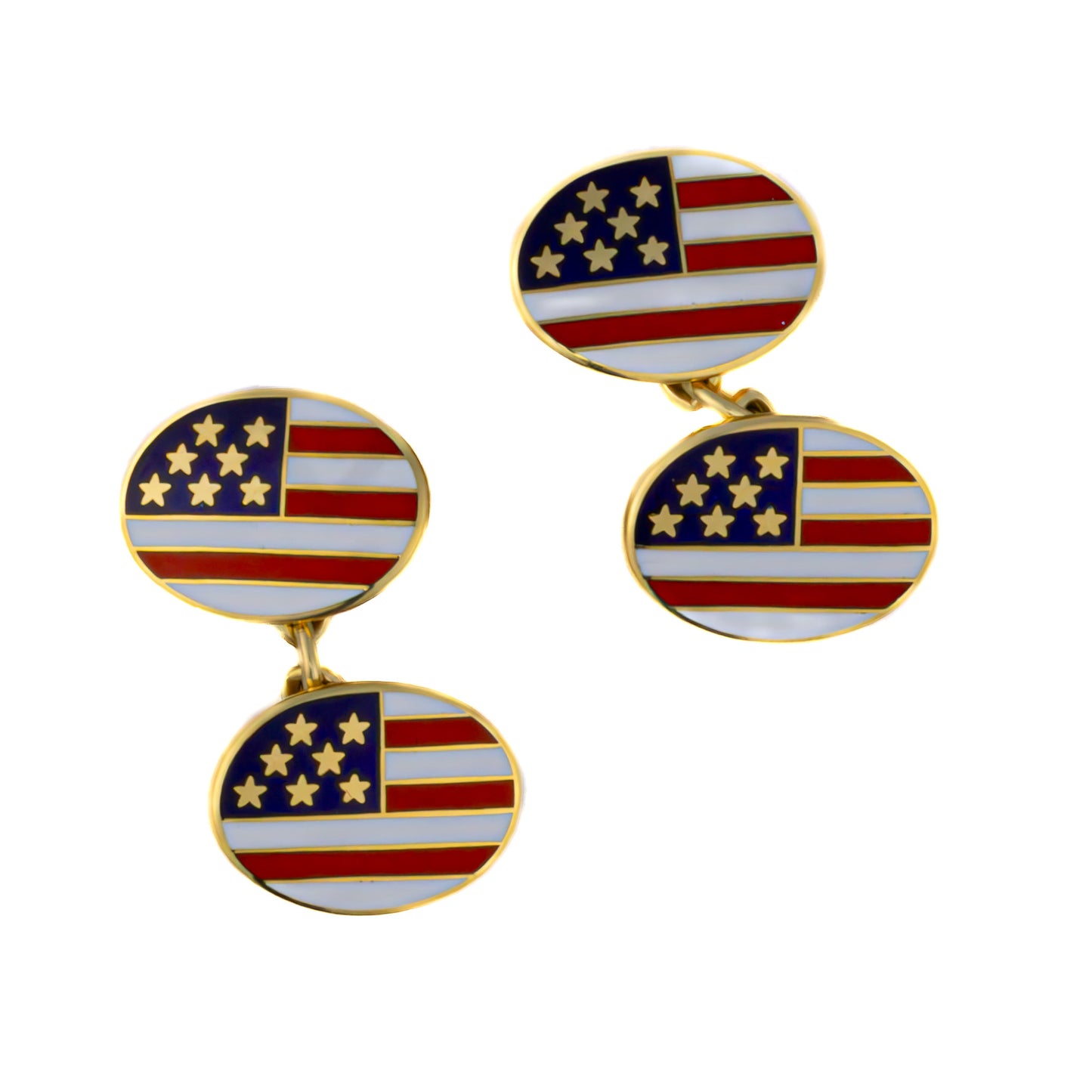 Cartier American Flag Enamel Cufflinks