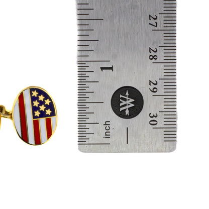 Cartier American Flag Enamel Cufflinks