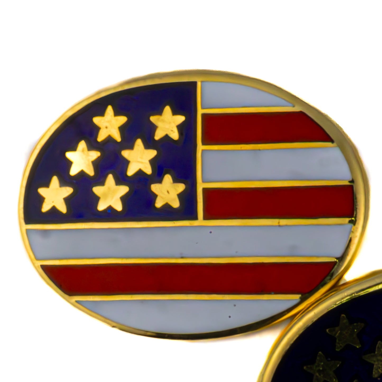 Cartier American Flag Enamel Cufflinks