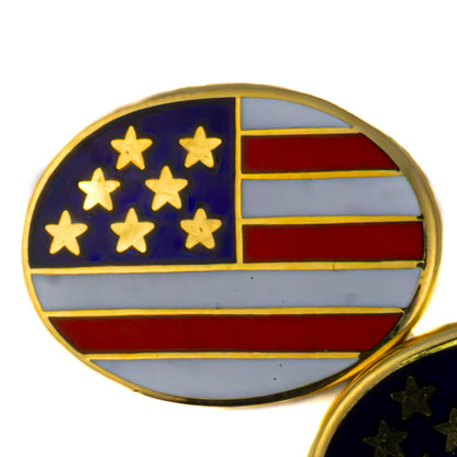 Cartier American Flag Enamel Cufflinks