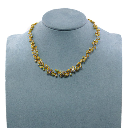 Floral Diamond Wreath Necklace