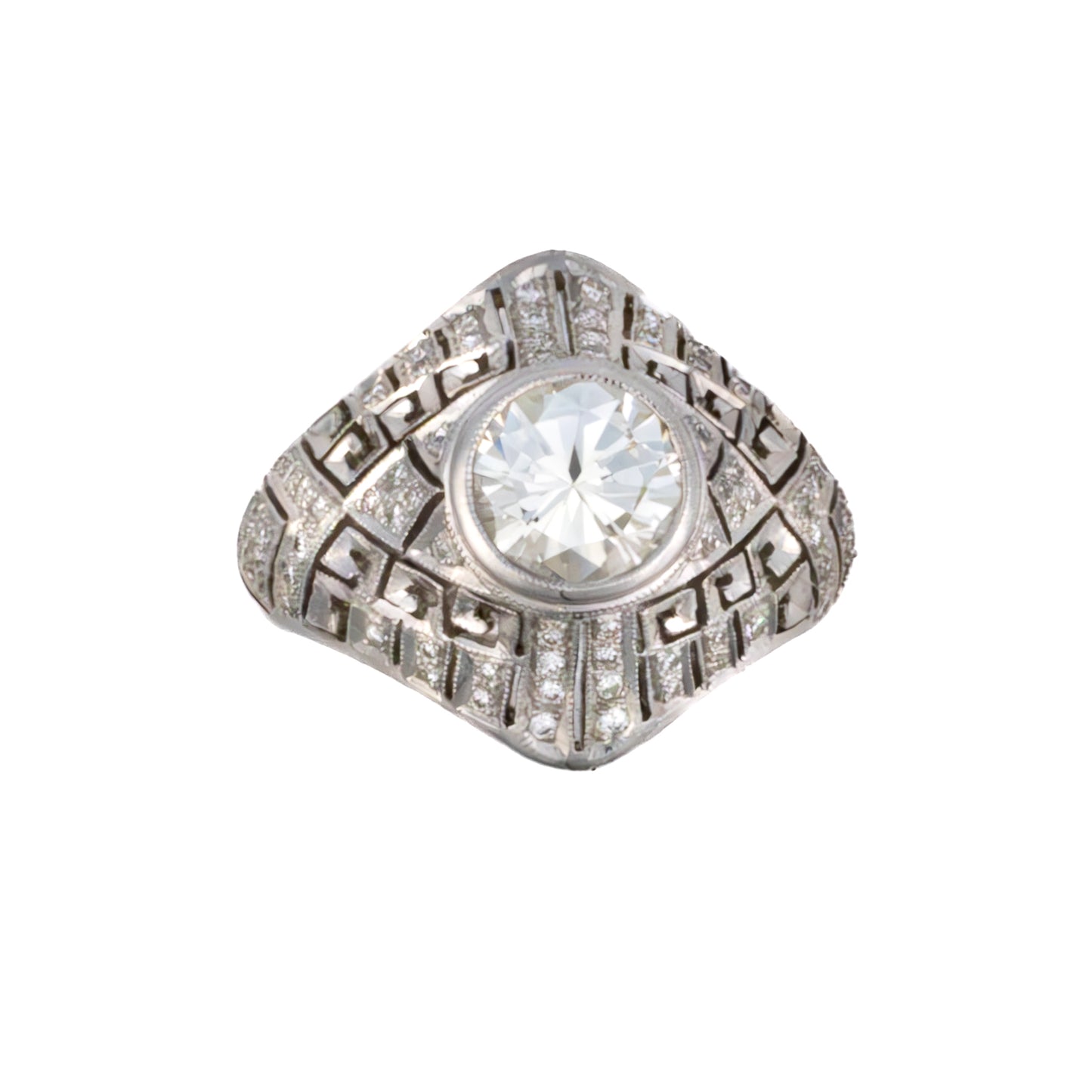 Art Deco Pave and Old Mine Diamond Ring