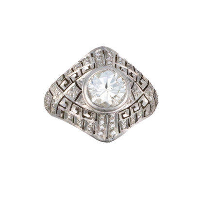 Art Deco Pave and Old Mine Diamond Ring