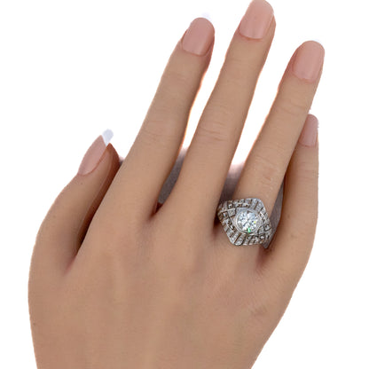 Art Deco Pave and Old Mine Diamond Ring