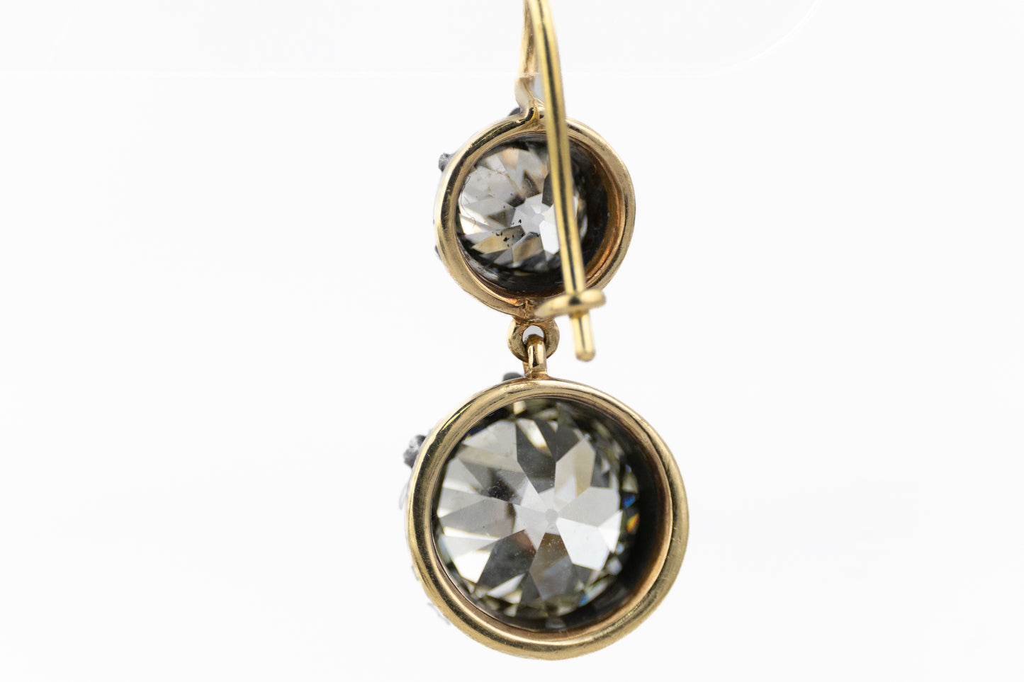 Antique Old European Cut Diamond Dangle Earrings