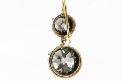 Antique Old European Cut Diamond Dangle Earrings