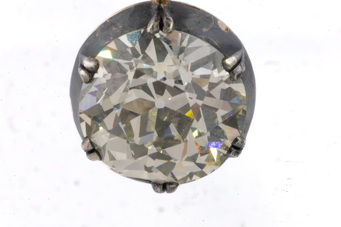 Antique Old European Cut Diamond Dangle Earrings