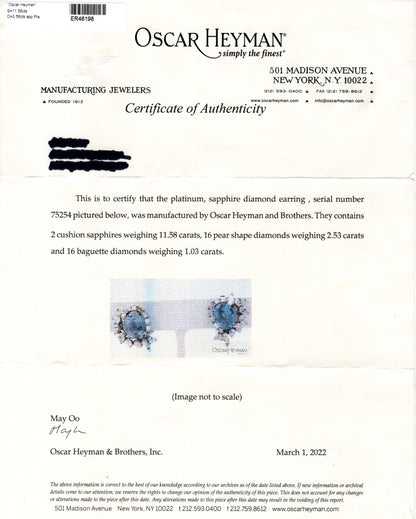 Oscar Heyman Brothers Sapphire and Diamond Earrings