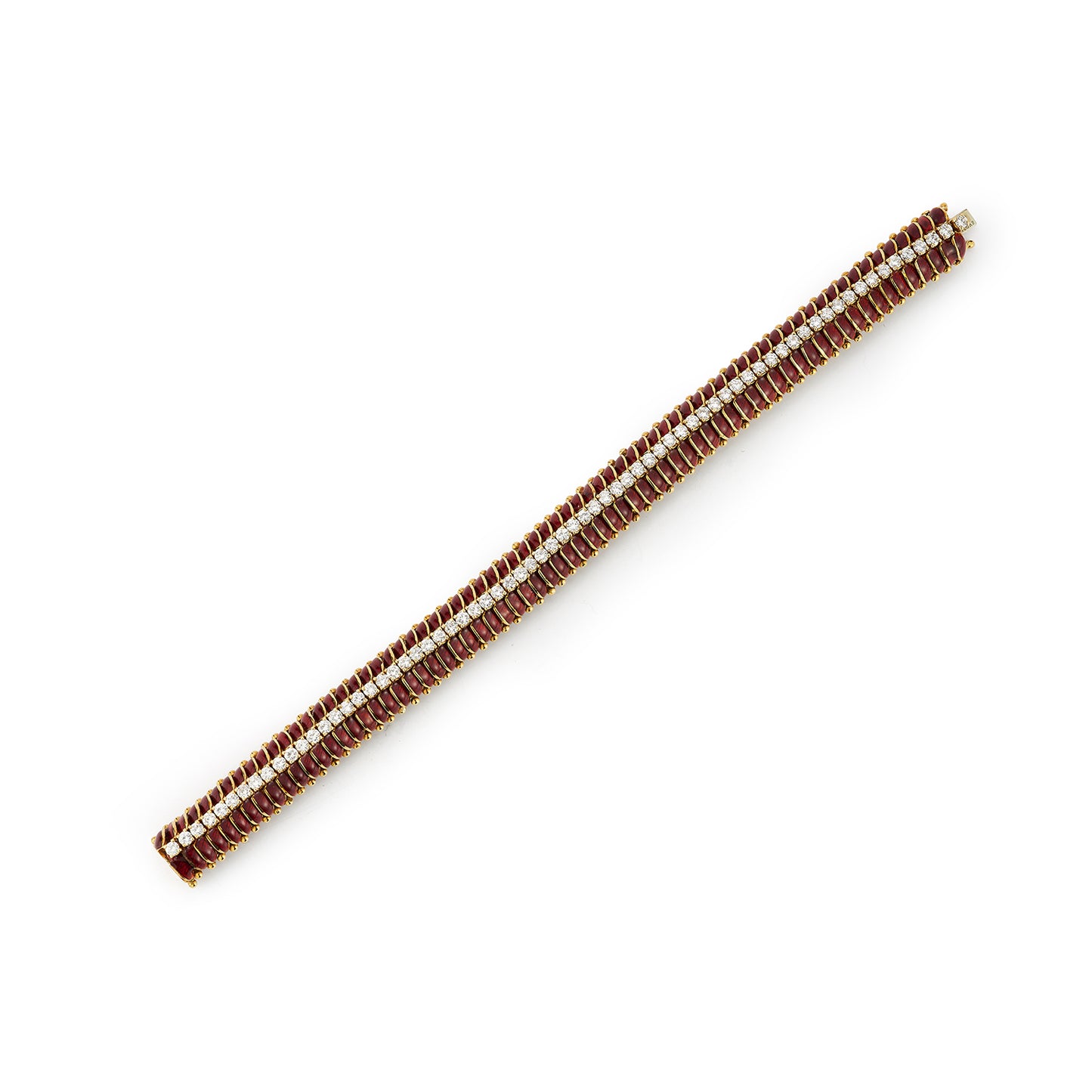 Bulgari Yellow Gold Enamel and Diamond Bracelet