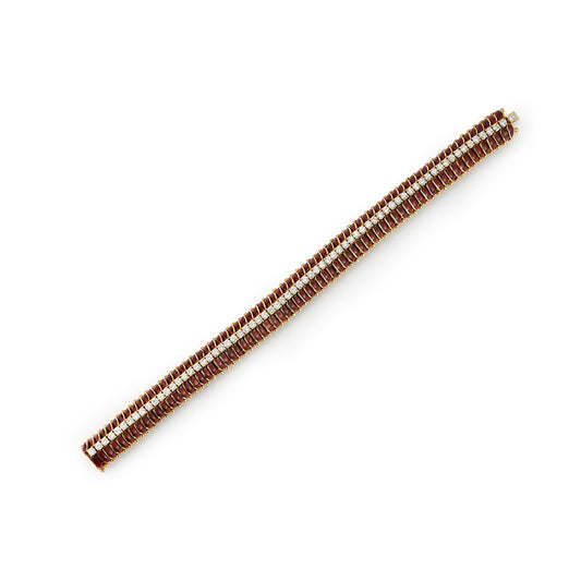 Bulgari Yellow Gold Enamel and Diamond Bracelet