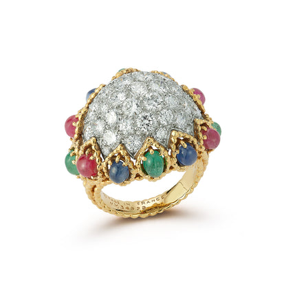 Van Cleef & Arpels Multi Gem Diamond Cocktail Ring