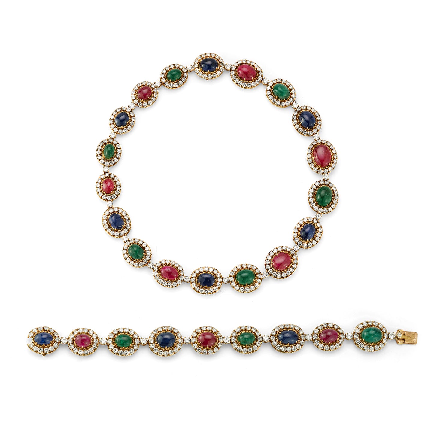 Van Cleef and Arpels Multigem Necklace and Bracelet Set