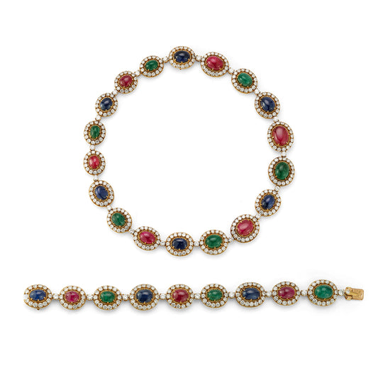 Van Cleef and Arpels Multigem Necklace and Bracelet Set