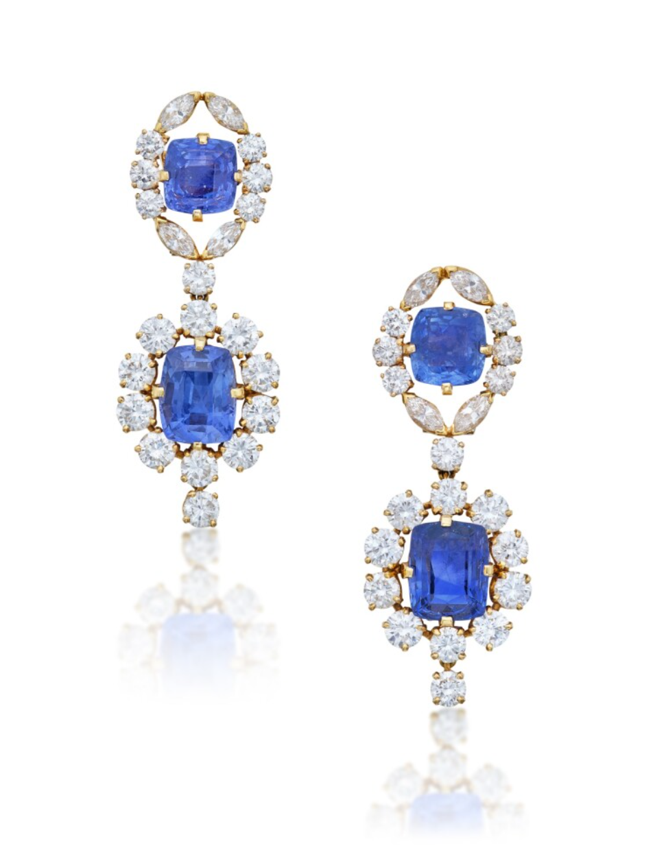 Van Cleef & Arpels Sapphire and Diamond Pendant-Earclips