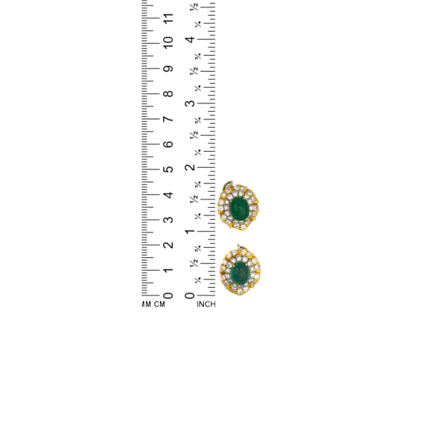 David Webb Pair of Emerald and Diamond Pendent Ear Clips