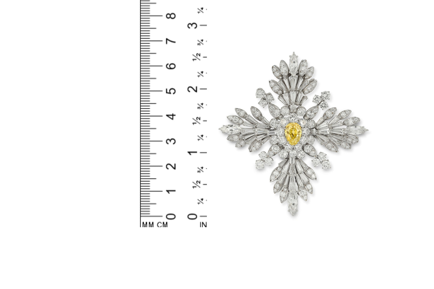 Van Cleef & Arpels Fancy Intense Yellow Diamond Maltese Cross Brooch