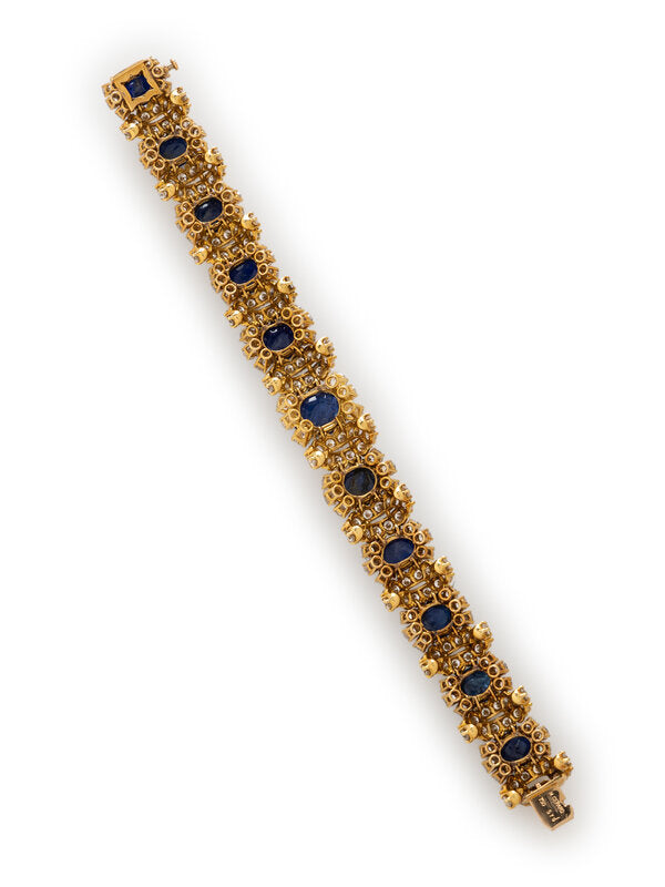André Vassort for M. Gérard Burmese Sapphire and Diamond Bracelet