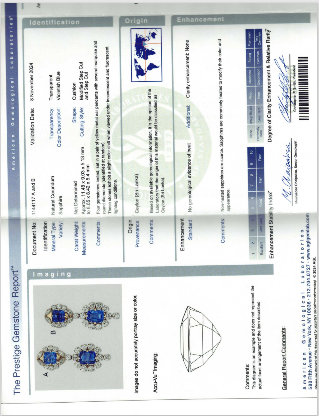 Van Cleef & Arpels Sapphire and Diamond Pendant-Earclips